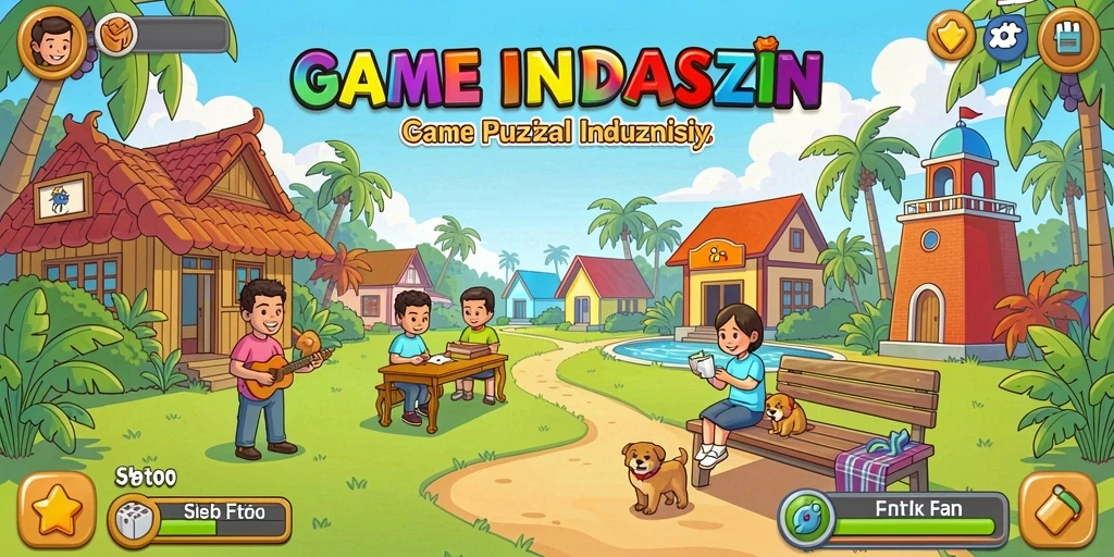 Tampilan awal game yang menarik dan penuh warna.